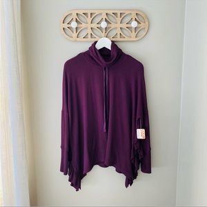 Free People Come Closer Layer Long Sleeve Top Purple Sz XS